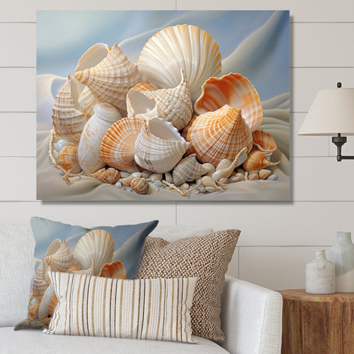 Photorealistic Seashells Collage - Seashell Canvas Wall Art