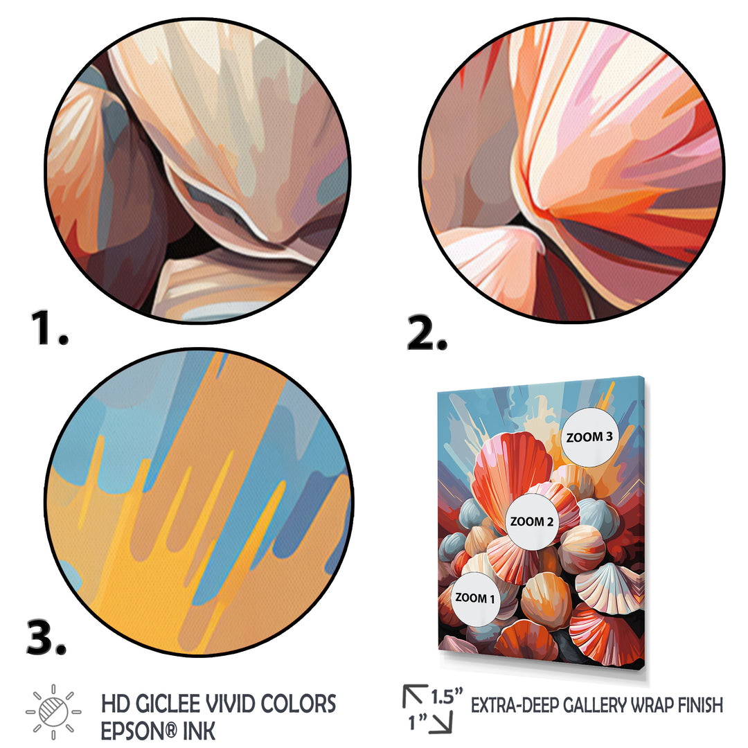 Seashells Pop Art Collage - Seashell Wall Art Prints