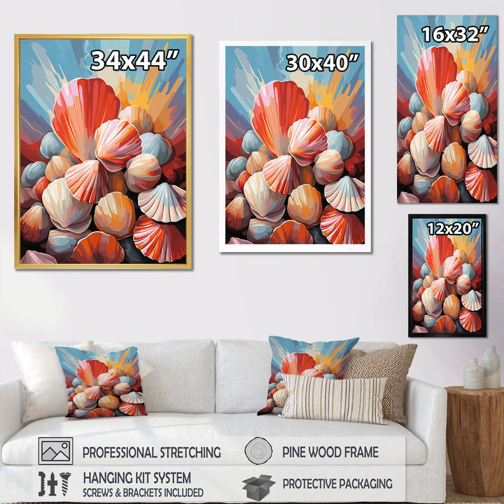 Seashells Pop Art Collage - Seashell Wall Art Prints