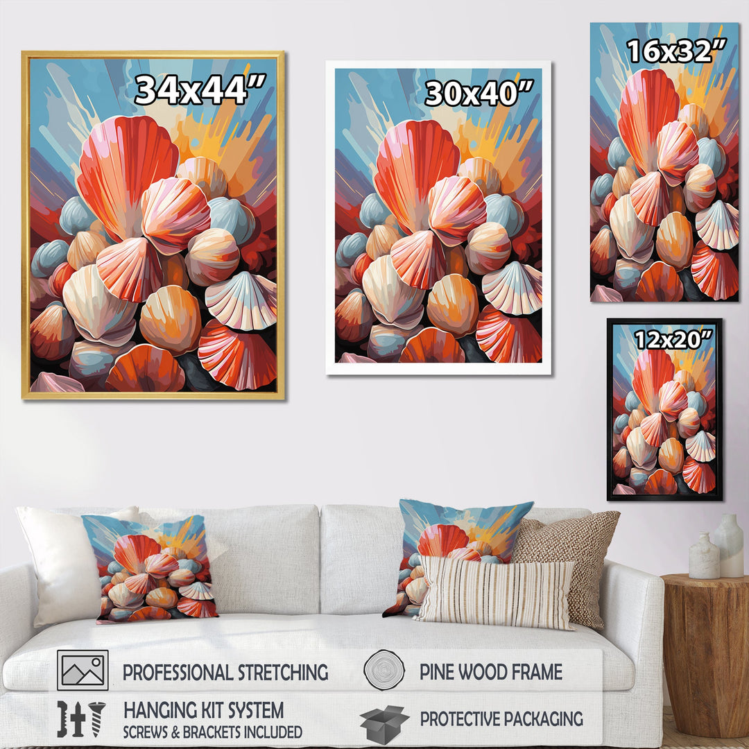 Seashells Pop Art Collage - Seashell Wall Art Prints