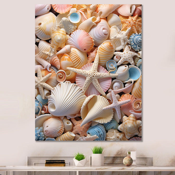 Seashell Realistic Treasures Realism - Multi-Color Seashell Wall Art
