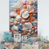 White Seashells Serenity Pastoral - Seashell Living Room Wall Art