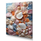 White Seashells Serenity Pastoral - Seashell Living Room Wall Art