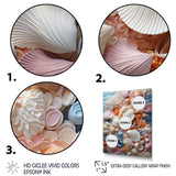 White Seashells Serenity Pastoral - Seashell Living Room Wall Art