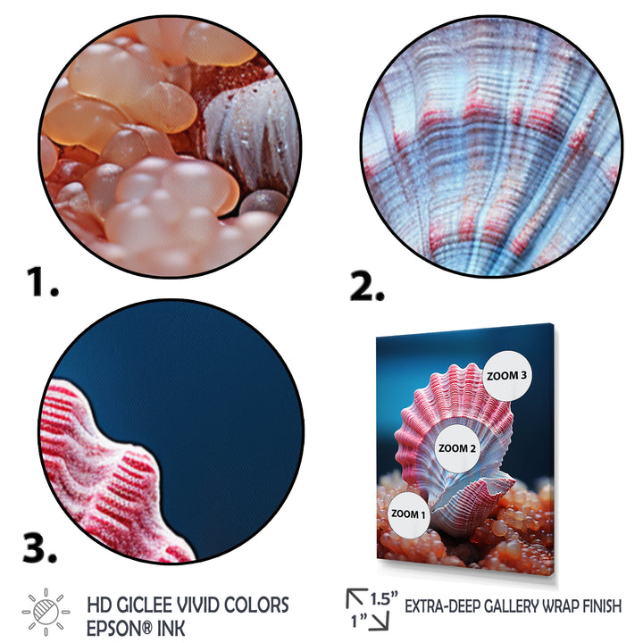 Pink Seashell Symphony - Seashell Bedroom Wall Art
