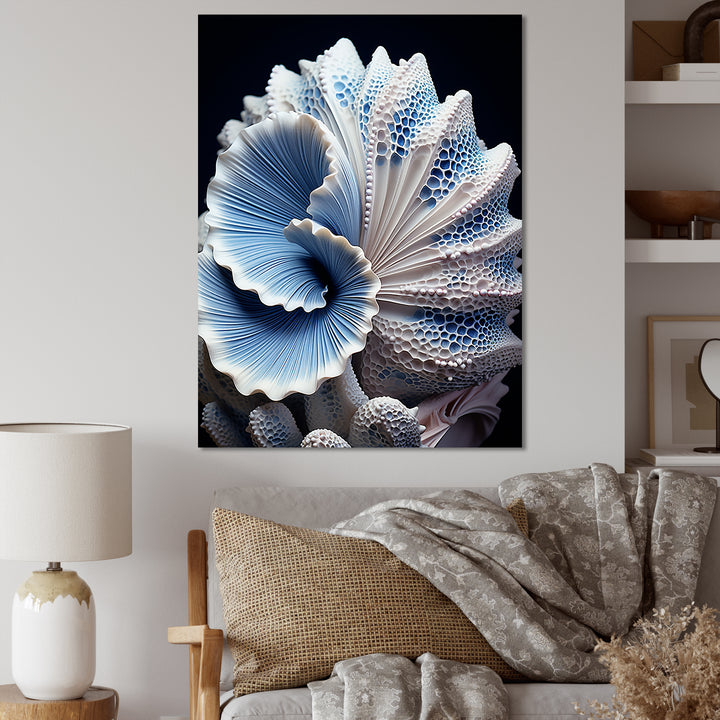 Blue Seashell Symphony - Seashell Canvas Wall Art