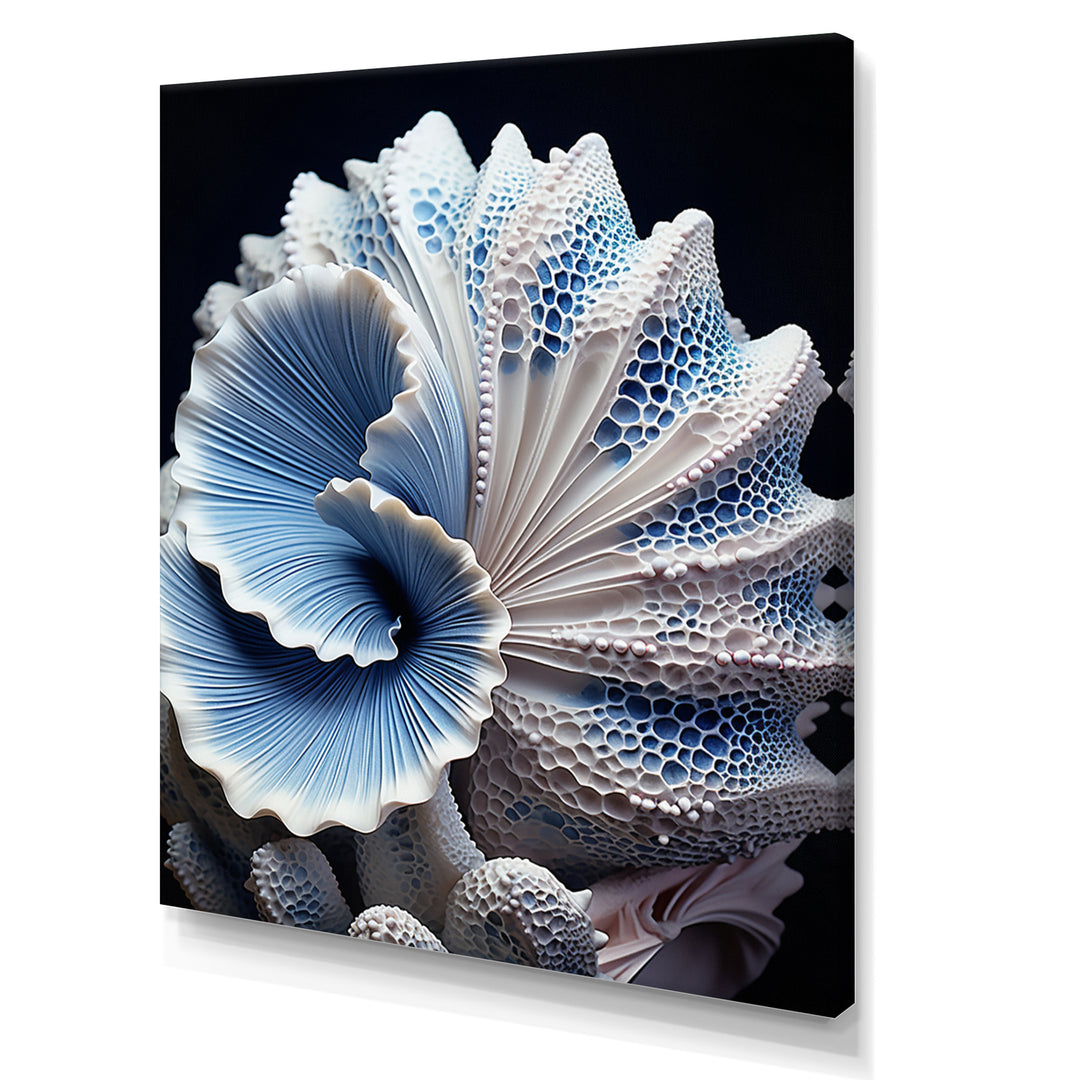 Blue Seashell Symphony - Seashell Canvas Wall Art