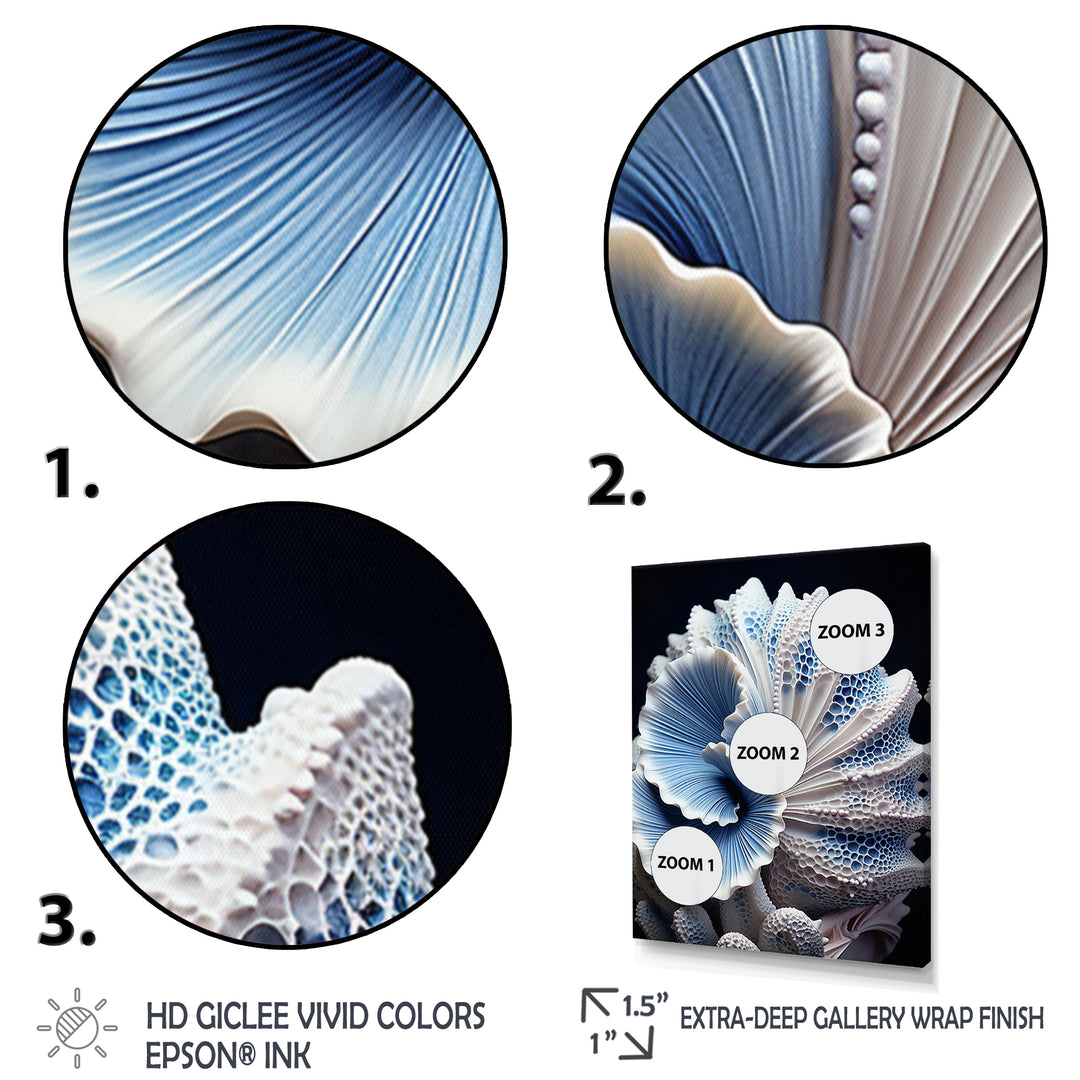 Blue Seashell Symphony - Seashell Canvas Wall Art