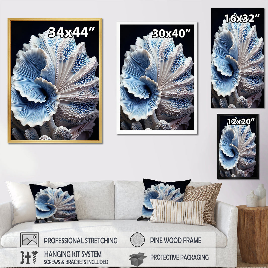 Blue Seashell Symphony - Seashell Canvas Wall Art