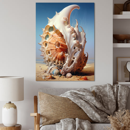 Abstract Surreal Seashells - Seashell Canvas Wall Art