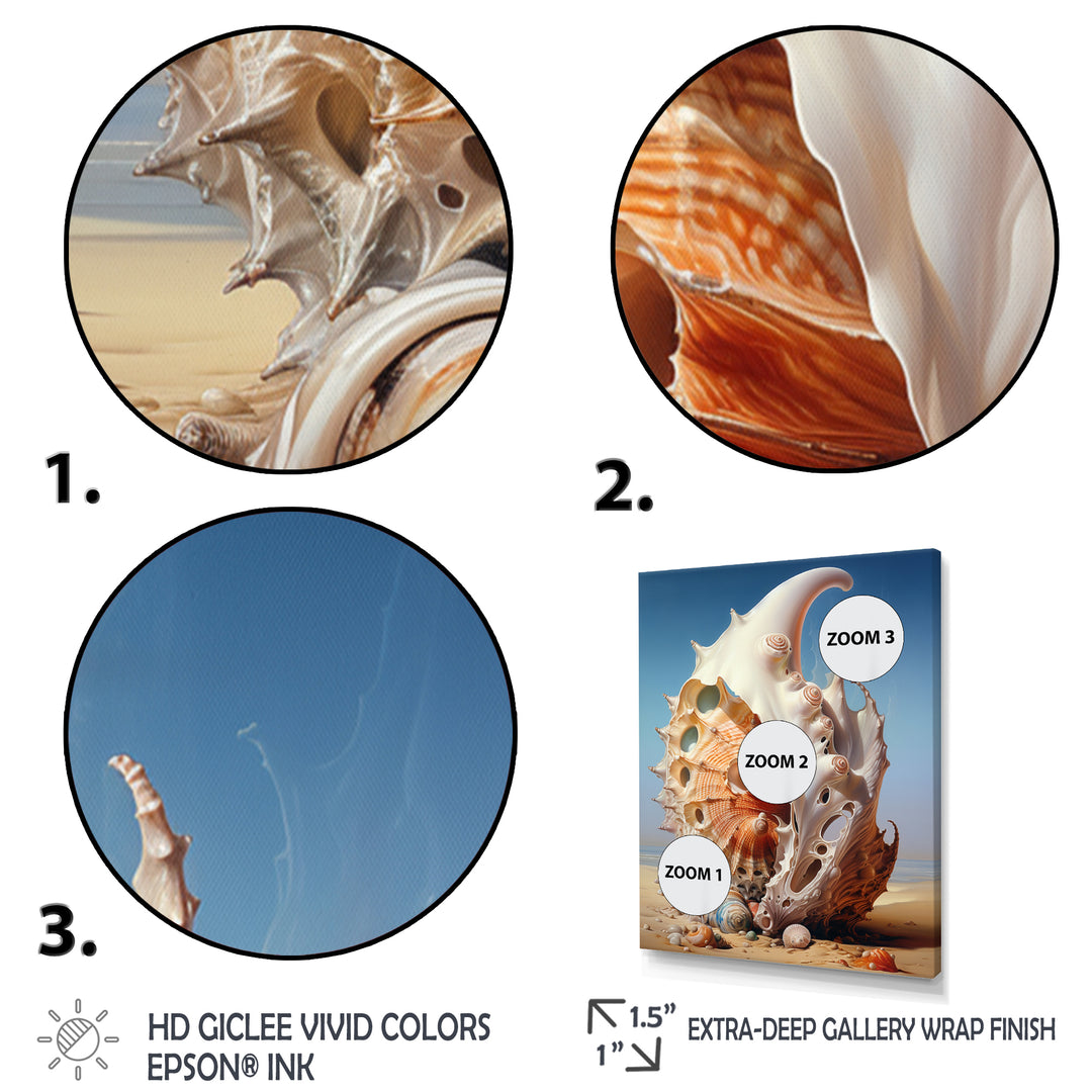 Abstract Surreal Seashells - Seashell Canvas Wall Art