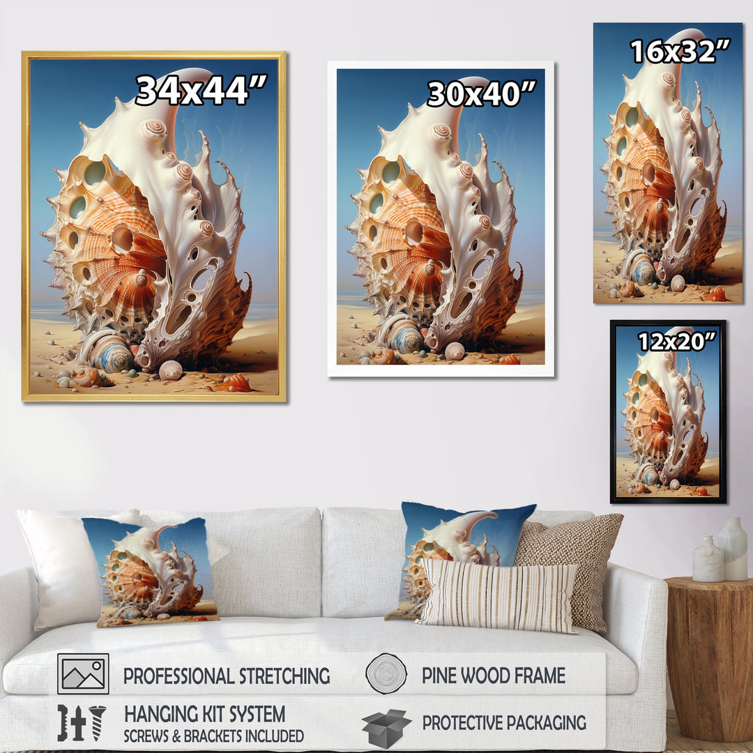 Abstract Surreal Seashells - Seashell Canvas Wall Art