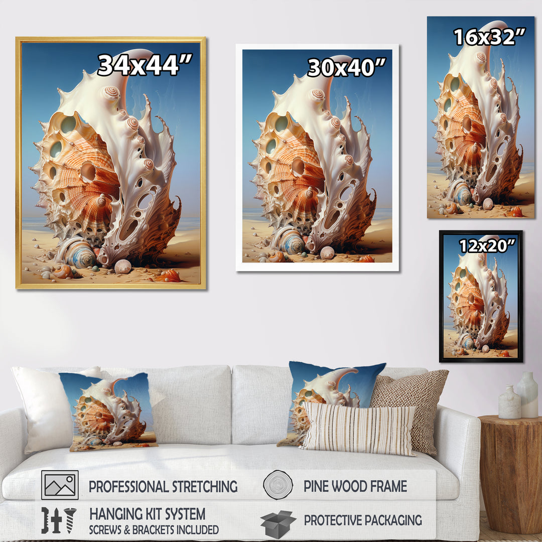 Abstract Surreal Seashells - Seashell Canvas Wall Art