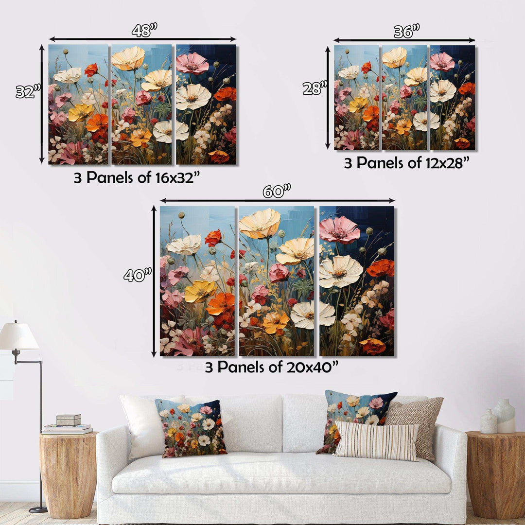 Abstract Seasonal Flowers Watercolor I - Floral Canvas Wall Art