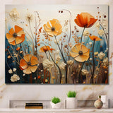 Orange Seasonal Flowers Seasonal Collage II - Floral Canvas Wall Art