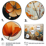 Orange Seasonal Flowers Seasonal Collage II - Floral Canvas Wall Art