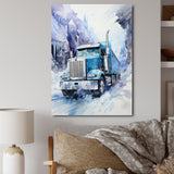 Turquoise Semi Truck Arctic Hauler I - Truck Canvas Wall Art
