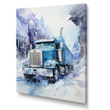 Turquoise Semi Truck Arctic Hauler I - Truck Canvas Wall Art
