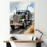 Semi Truck Carbon Fiber I - Truck Canvas Wall Art
