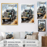 Semi Truck Carbon Fiber I - Truck Canvas Wall Art