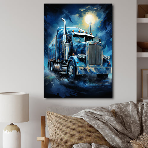 Red Semi Truck Custom Classic I - Truck Canvas Wall Art