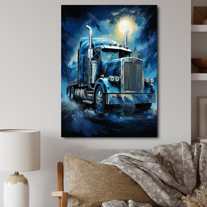 Red Semi Truck Custom Classic I - Truck Canvas Wall Art