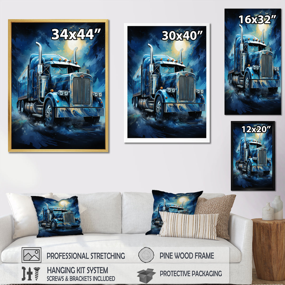 Red Semi Truck Custom Classic I - Truck Canvas Wall Art