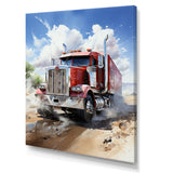 Red Semi Truck Pride I - Truck Canvas Wall Art
