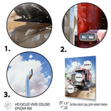 Red Semi Truck Pride I - Truck Canvas Wall Art