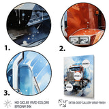 Red Semi Truck In Winter I - Truck Canvas Wall Art