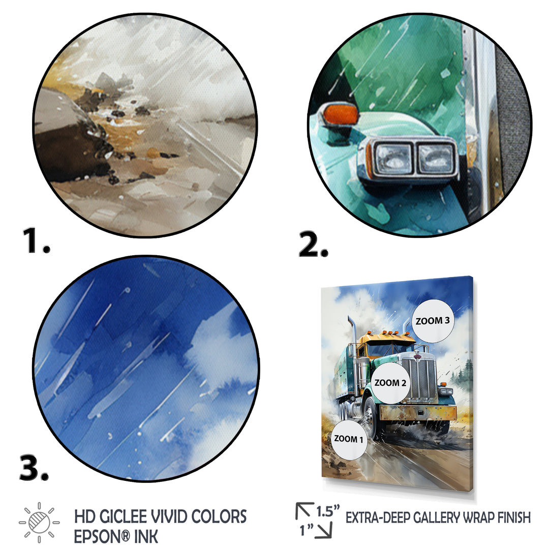 Heavy Duty Semi Truck I - Truck Canvas Wall Art