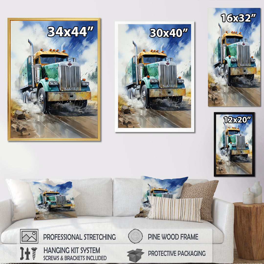Heavy Duty Semi Truck I - Truck Canvas Wall Art