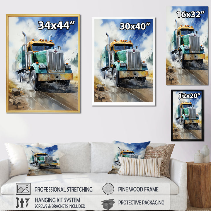 Heavy Duty Semi Truck I - Truck Canvas Wall Art