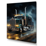 Semi Truck Midnight Cruiser - Truck Canvas Wall Art