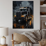 Midnight Cruiser Semi Truck I - Truck Canvas Wall Art