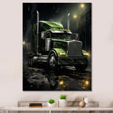 Semi Truck Night Hawk - Truck Canvas Wall Art