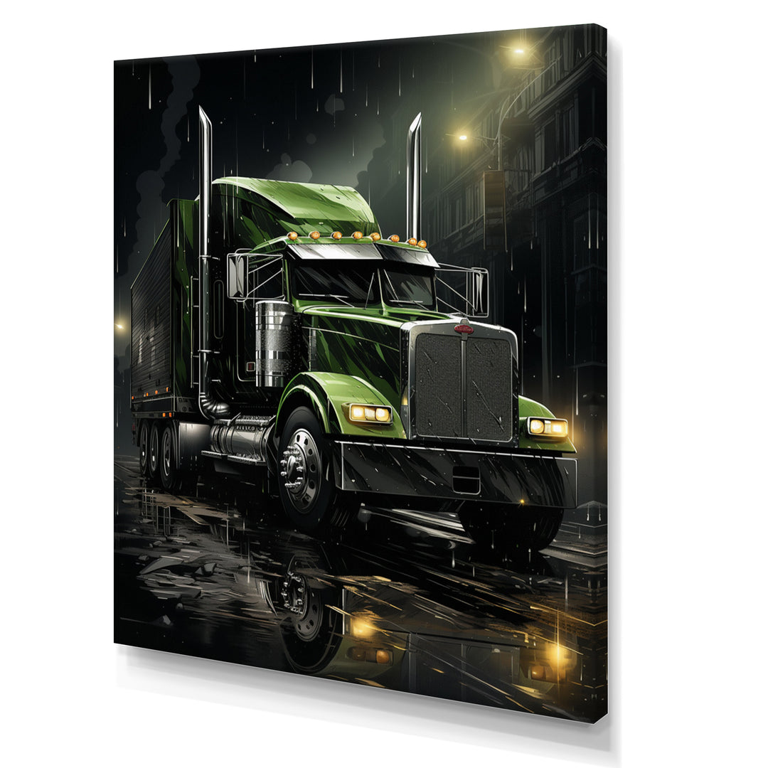 Semi Truck Night Hawk - Truck Canvas Wall Art