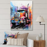 Semi Truck Rebel Rumble I - Truck Canvas Wall Art