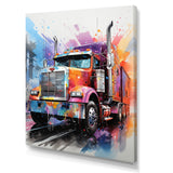 Semi Truck Rebel Rumble I - Truck Canvas Wall Art