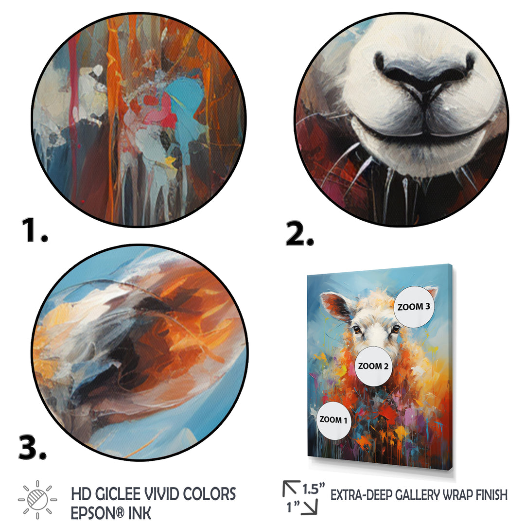 Colorful Popart Sheep Ewes - Sheep Canvas Wall Art
