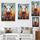 Colorful Popart Sheep Ewes - Sheep Canvas Wall Art