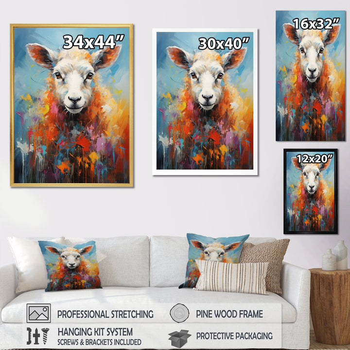 Colorful Popart Sheep Ewes - Sheep Canvas Wall Art