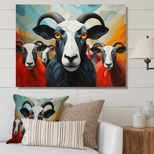 Colorful Sheep Abstracted Flock - Sheep Wall Decor