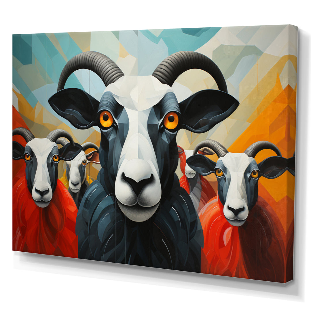 Colorful Sheep Abstracted Flock - Sheep Wall Decor