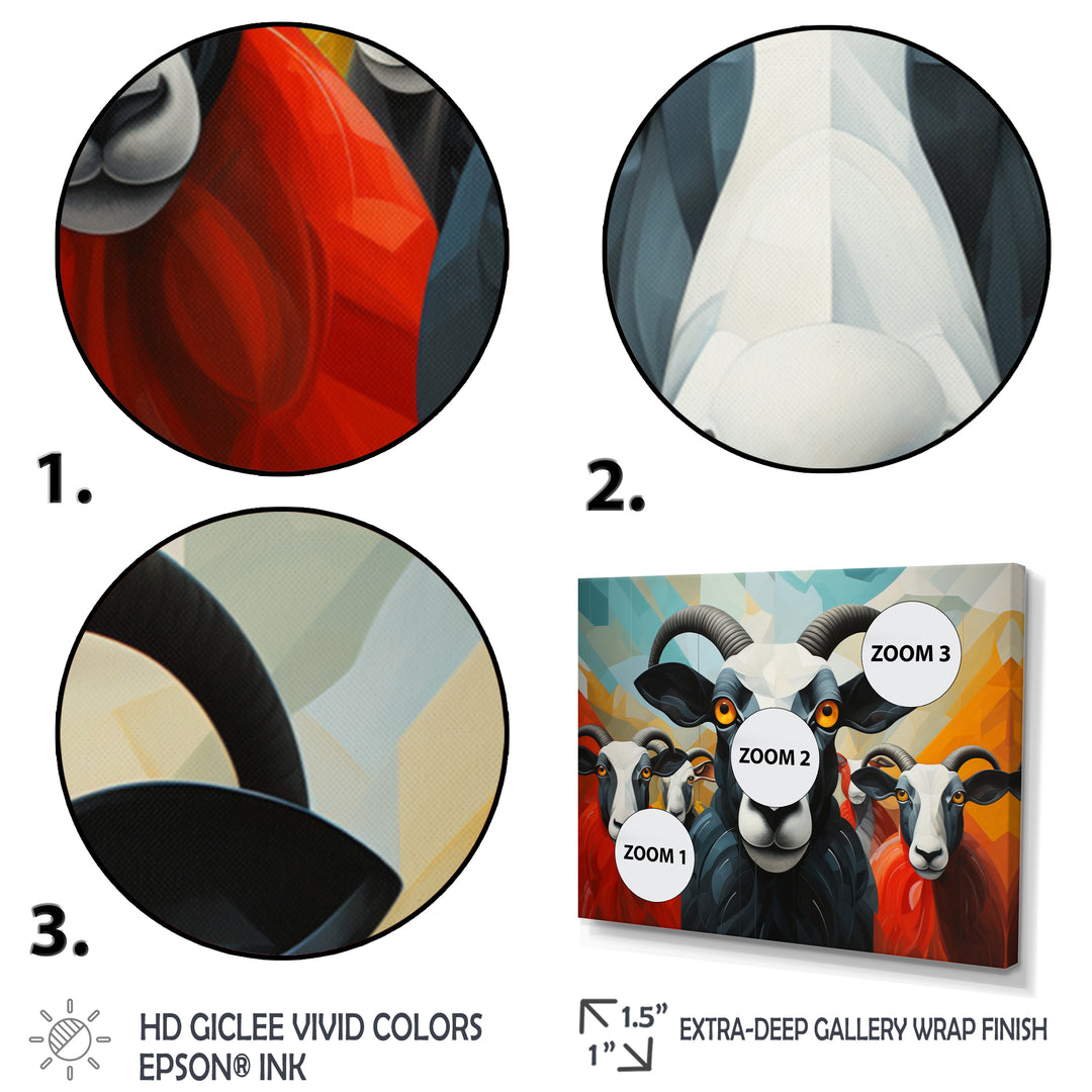 Colorful Sheep Abstracted Flock - Sheep Wall Decor