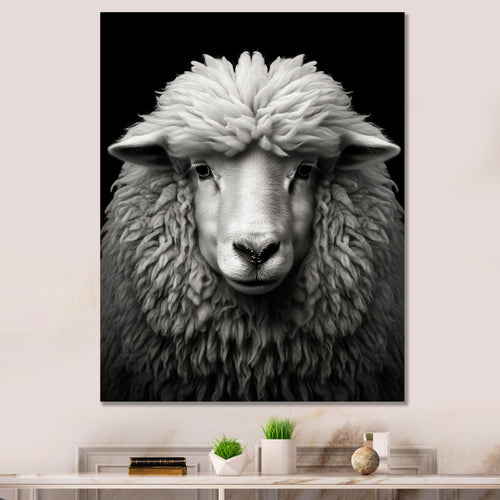 Grey White Sheep Black And White - Sheep Wall Art Prints