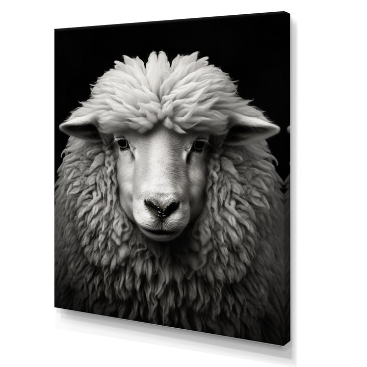 Grey White Sheep Black And White - Sheep Wall Art Prints