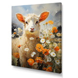 Sheep In Daisies - Sheep Framed Canvas Art