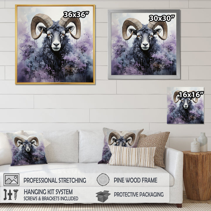Purple Sheep Enigmatic Ewes - Sheep Living Room Wall Art