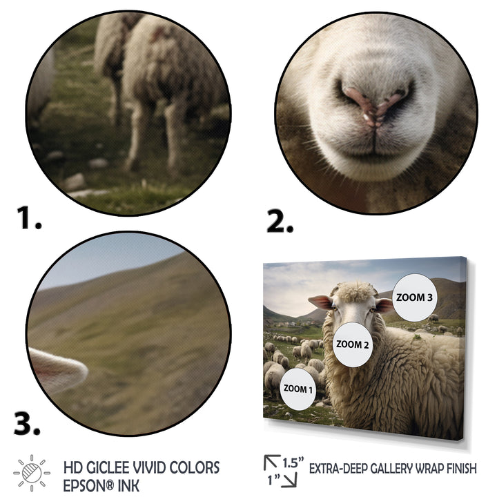 Sheep Environmental in Mountain - Sheep Bedroom Wall Art